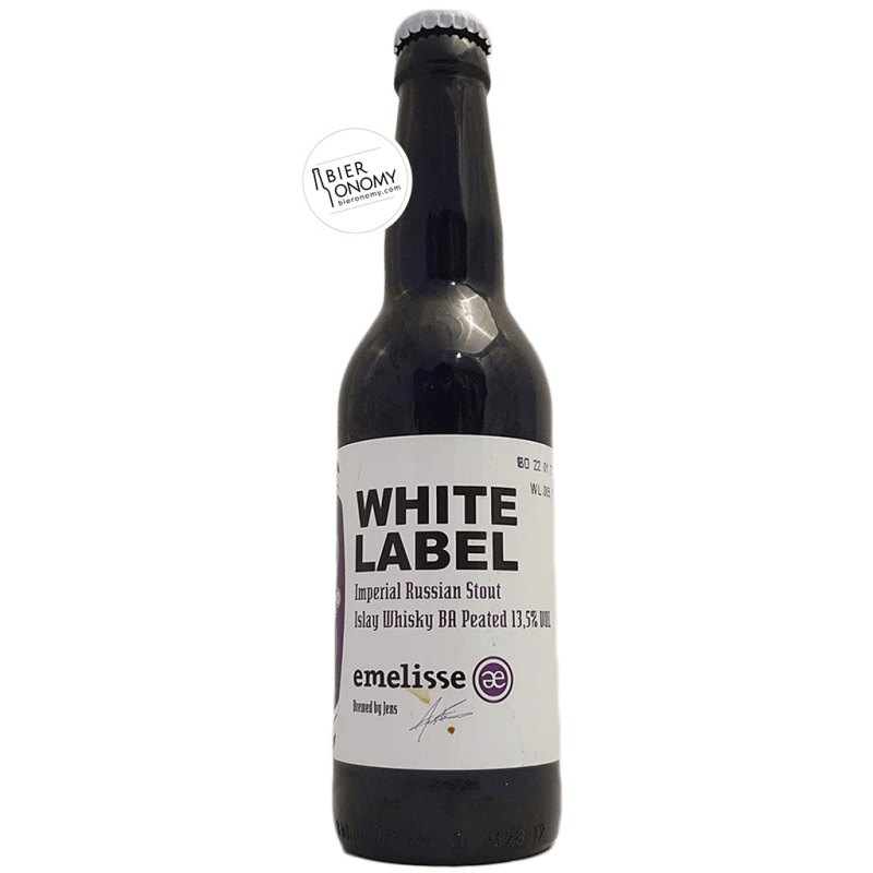 Bière White Label Imperial Russian Stout Islay Whisky BA Peated 2018 33 cl Brasserie Emelisse