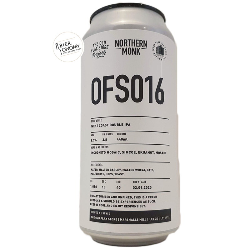 Bière OFS016 West Coast Double IPA 44 cl Brasserie Northern Monk Brew Co