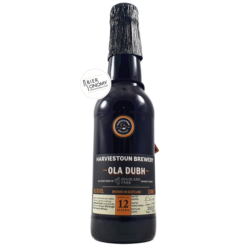 Bière Ola Dubh 12 Year Special Reserve Whisky Oak Aged Black Ale 33 cl Brasserie Harviestoun
