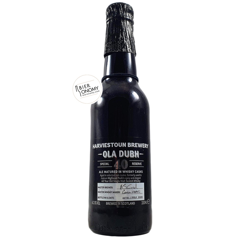 Bière Ola Dubh 40 Year Special Reserve Whisky Oak Aged Black Ale 33 cl Brasserie Harviestoun