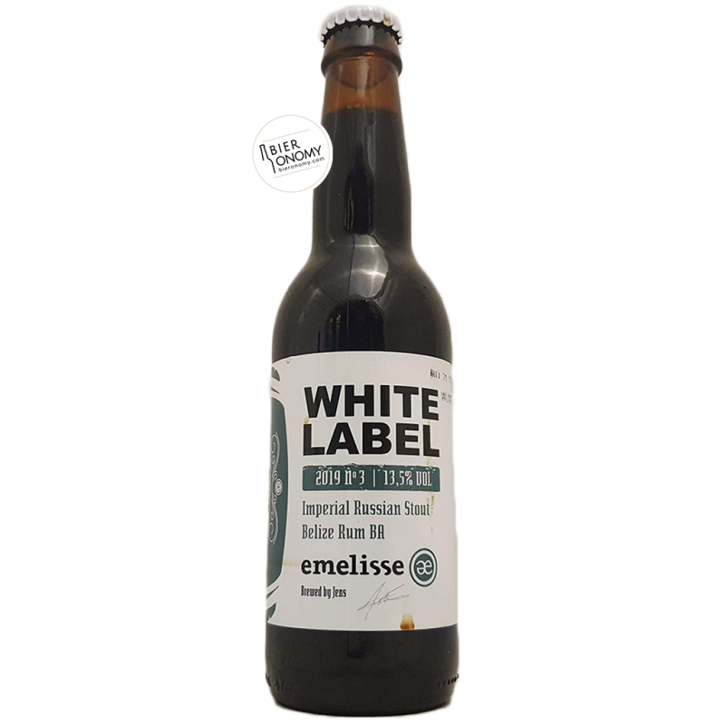 Bière White Label Imperial Russian Stout Belize Rum BA 2019 Nr. 3 33 cl Brasserie Emelisse