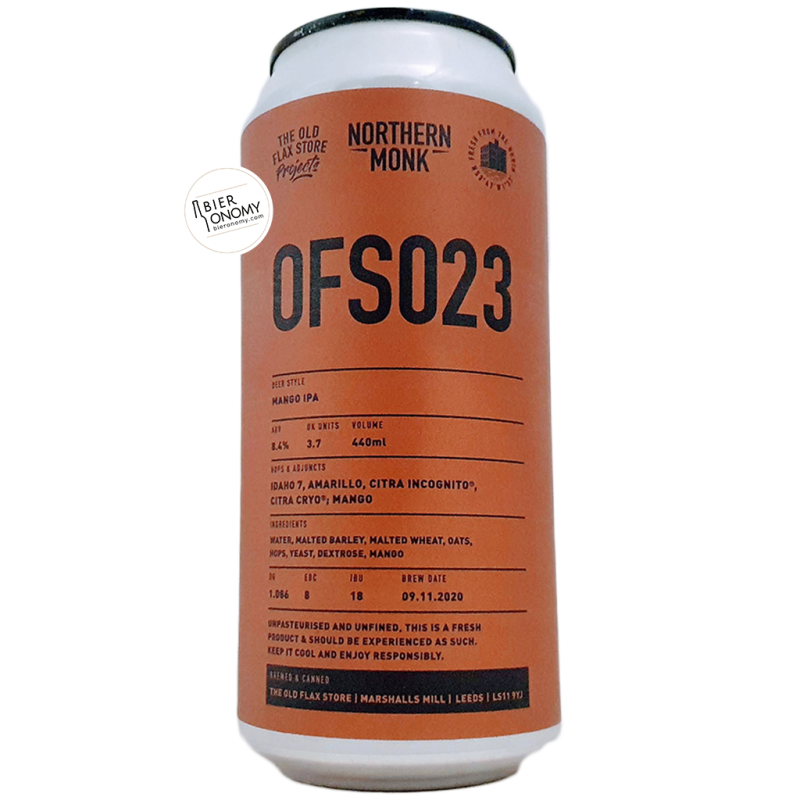 Bière OFS023 Mango Double IPA 44 cl Brasserie Northern Monk