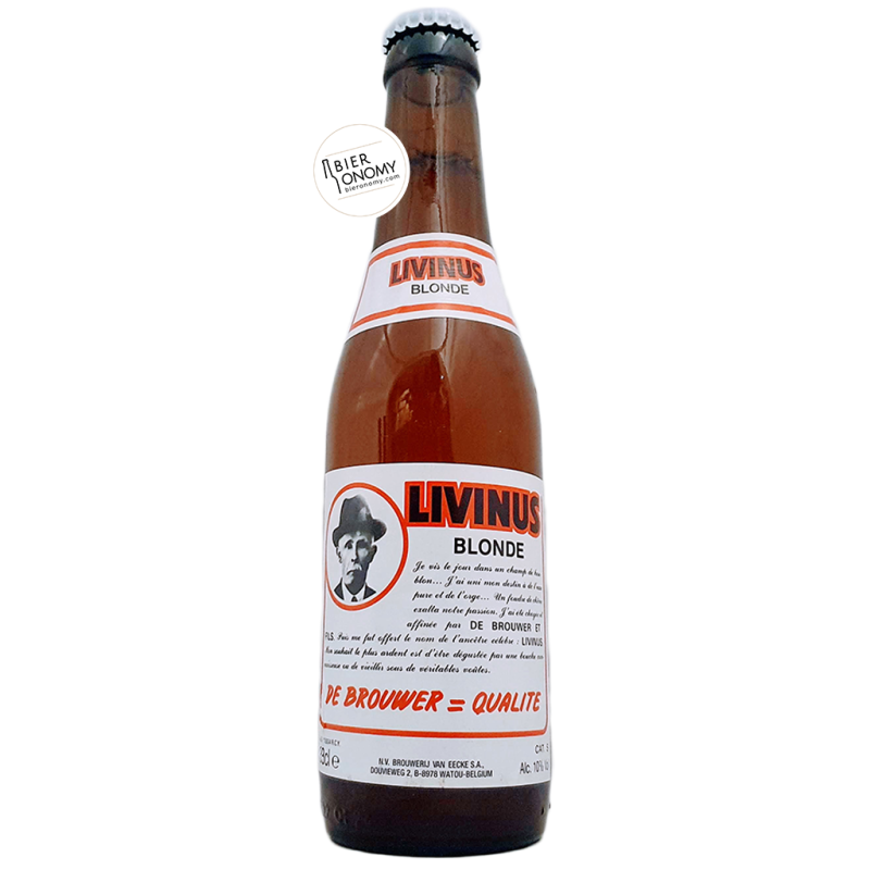 Bière Livinus Blonde Belgian Strong Golden Ale 33 cl Brasserie Leroy Breweries