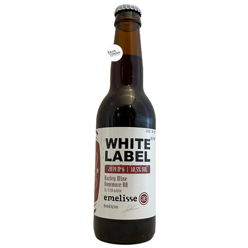 Bière White Label Barley Wine Bowmore BA 2019 Nr. 6 33 cl Brasserie Emelisse