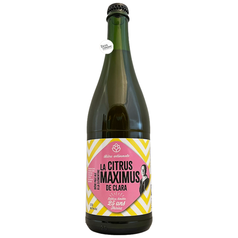 Bière La Citrus Maximus de Clara Pale Ale Clémentine 75 cl Brasserie Thiriez