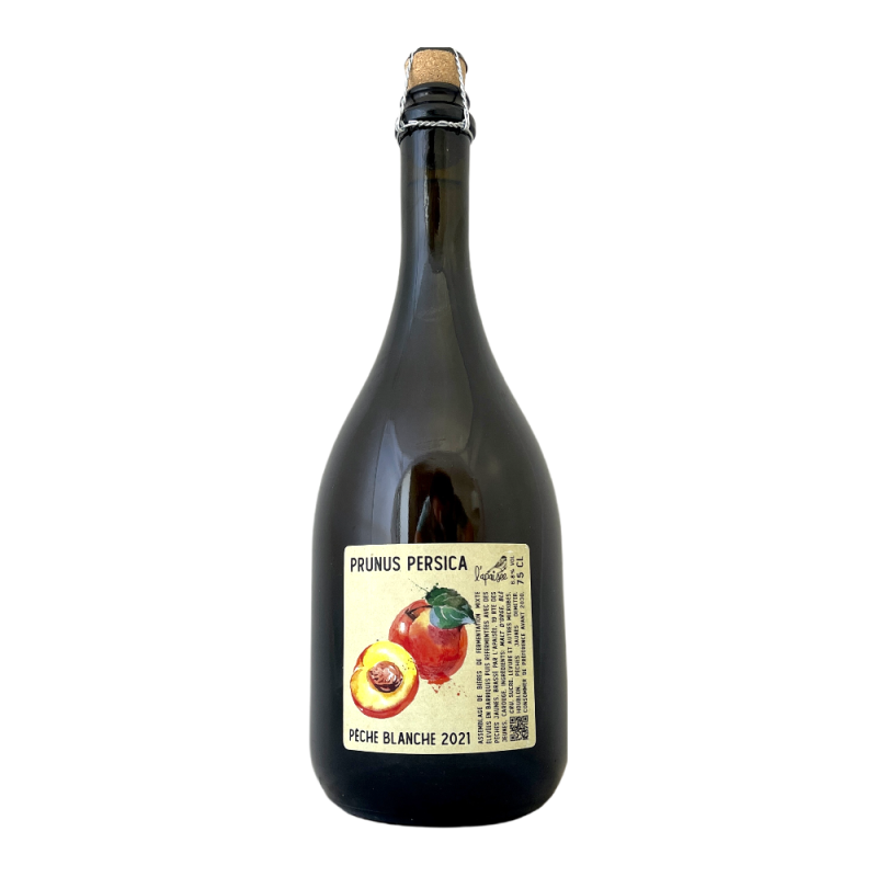 Bière Prunus Persica Pêche Blanche 2021 75 cl Brasserie L'Apaisée